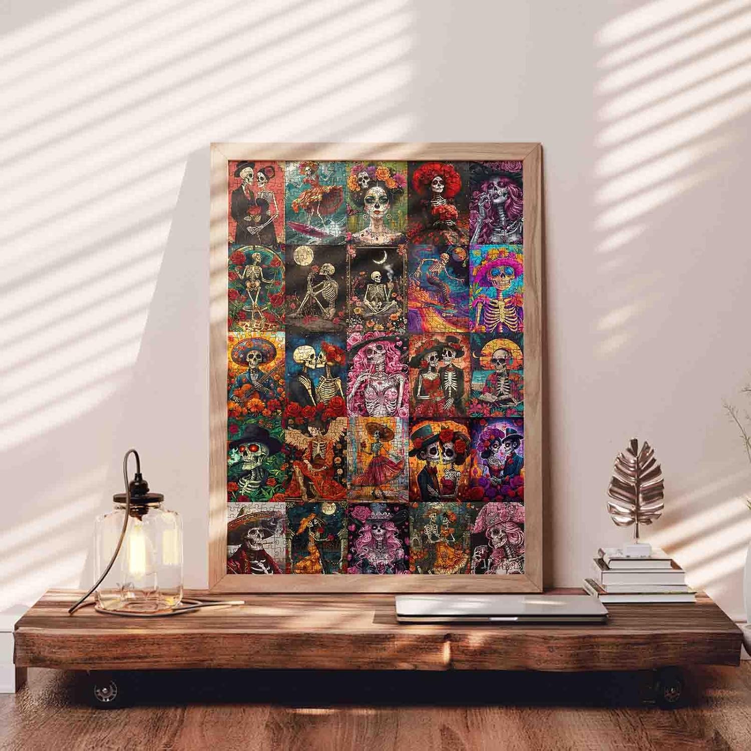Tucocoo Day of The Dead Jigsaw Puzzles for Adults 1000 Pieces, Funny Scary Skull Skeleton Theme Collage DIY Colorful Puzzles for Home Decoration Collection Gift, Family Puzzle Perfect for Game Nights