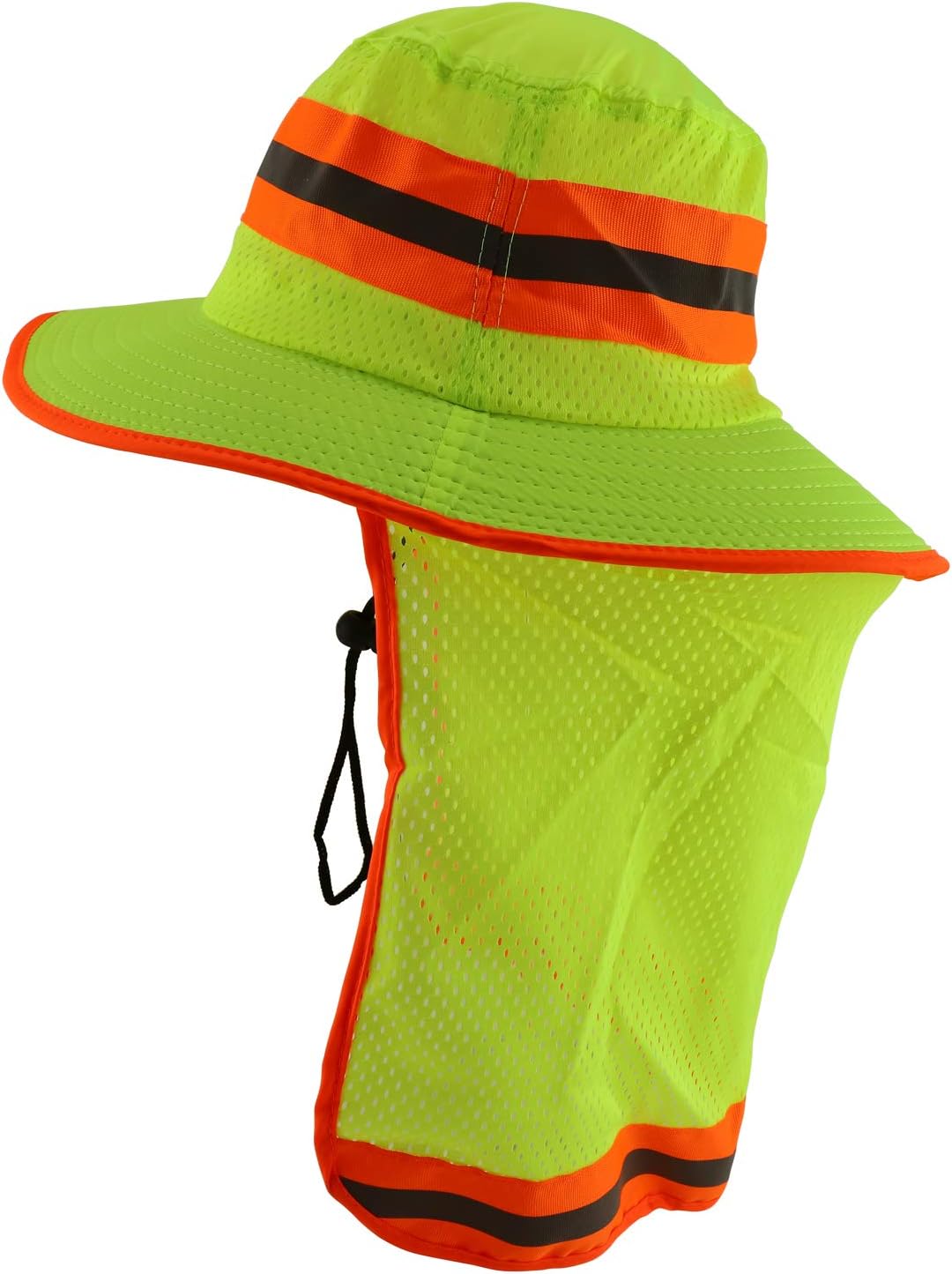 Trendy Apparel Shop High Visibility Neon Color Reflective Boonie Hat Mesh Flap
