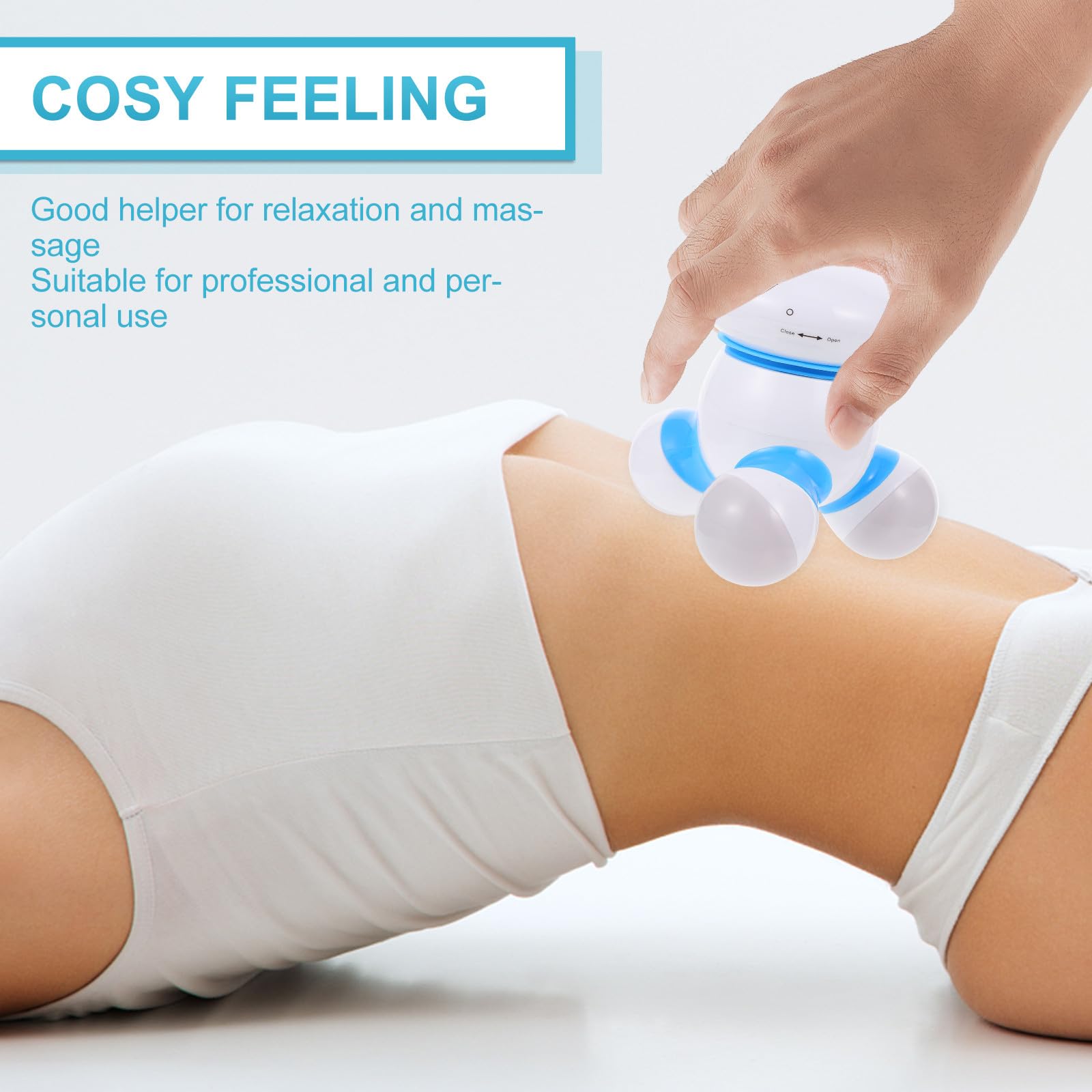 Mini Masseur Vibrant USB Bleu Physiothérapie Manuelle par Acupuncture à 3 Points pour Dos Cou et Taille Appareil Portable pour Musculaire et Fatigue Corporelle