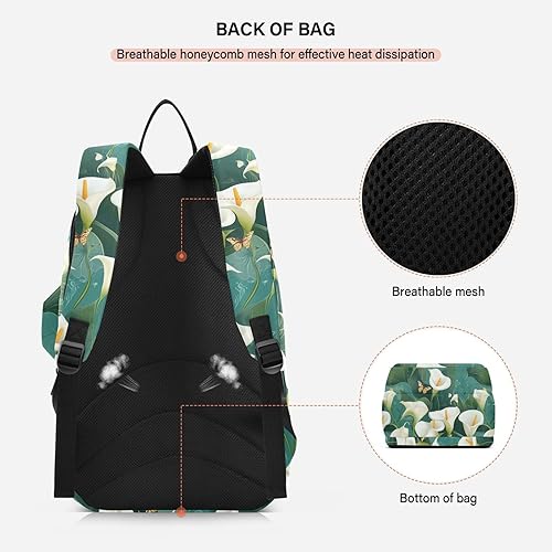Miniatura 4 de Mochila de bádminton de tenis, transpirable, elegante, lirio de cala, turquesa, 3 raquetas de bádminton, bolsa de pickleball para mujeres, hombres,