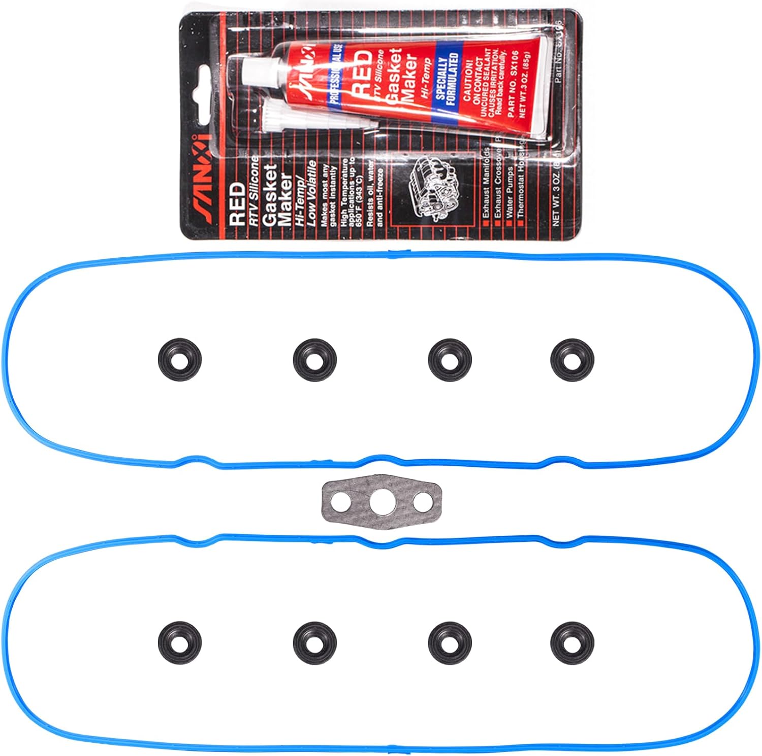 HIHIAV Valve Cover Gasket Kit with Gasket Maker (fits Cadillac Escalade V8)