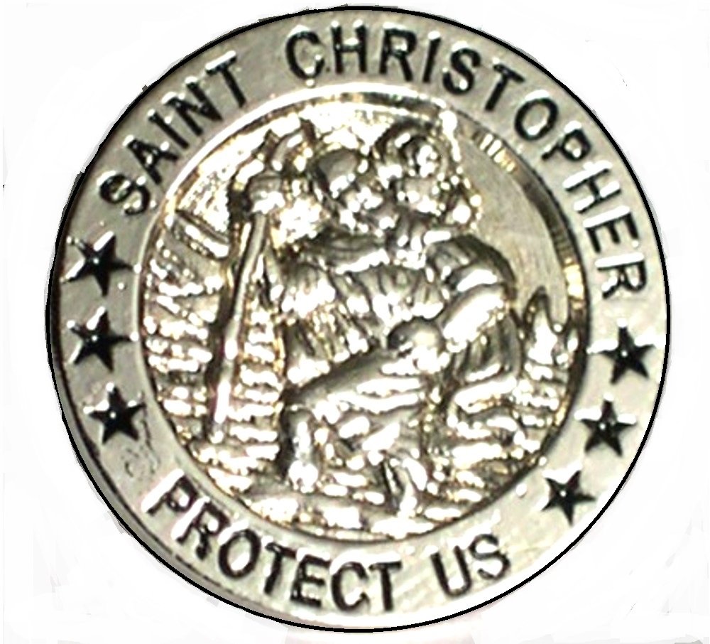 Metal Enamel Pin Badge Brooch Saint St. Christopher Safe Travel