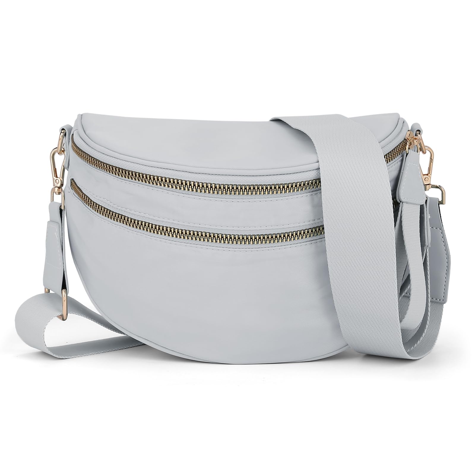 LAIQIAN Bum Bags for Women Crossbody,Spacious Nylon Crossbody Bag Trendy Checkered Purse Shoulder Bag 2025