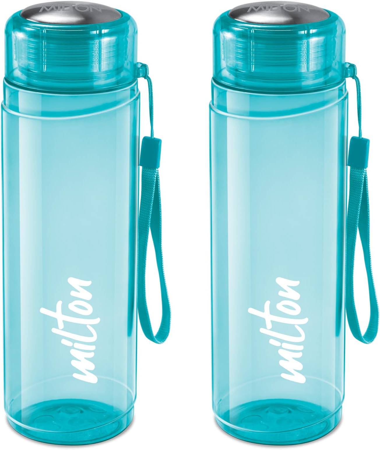 MILTON Hector 1000 Water Bottle 1 Litre each, set of 2, Blue I PET Food Grade I BPA Free, Leak Proof I Wide Mouth, Easy To Clean I Fridge Bottles for Home, Office, Gym