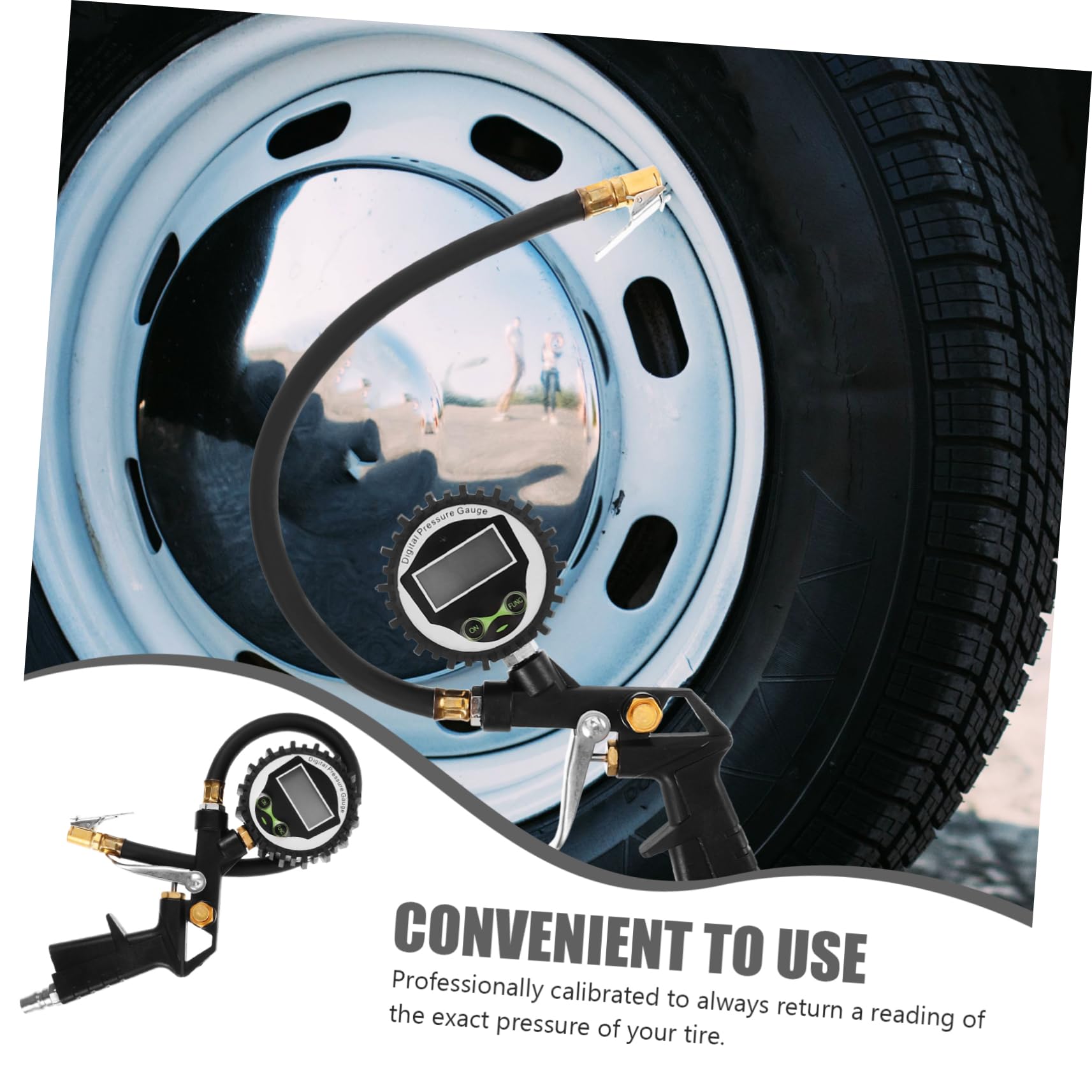 Digitales Reifendruckmessgerät 0-60 Psi, Silber für Auto und Lkw