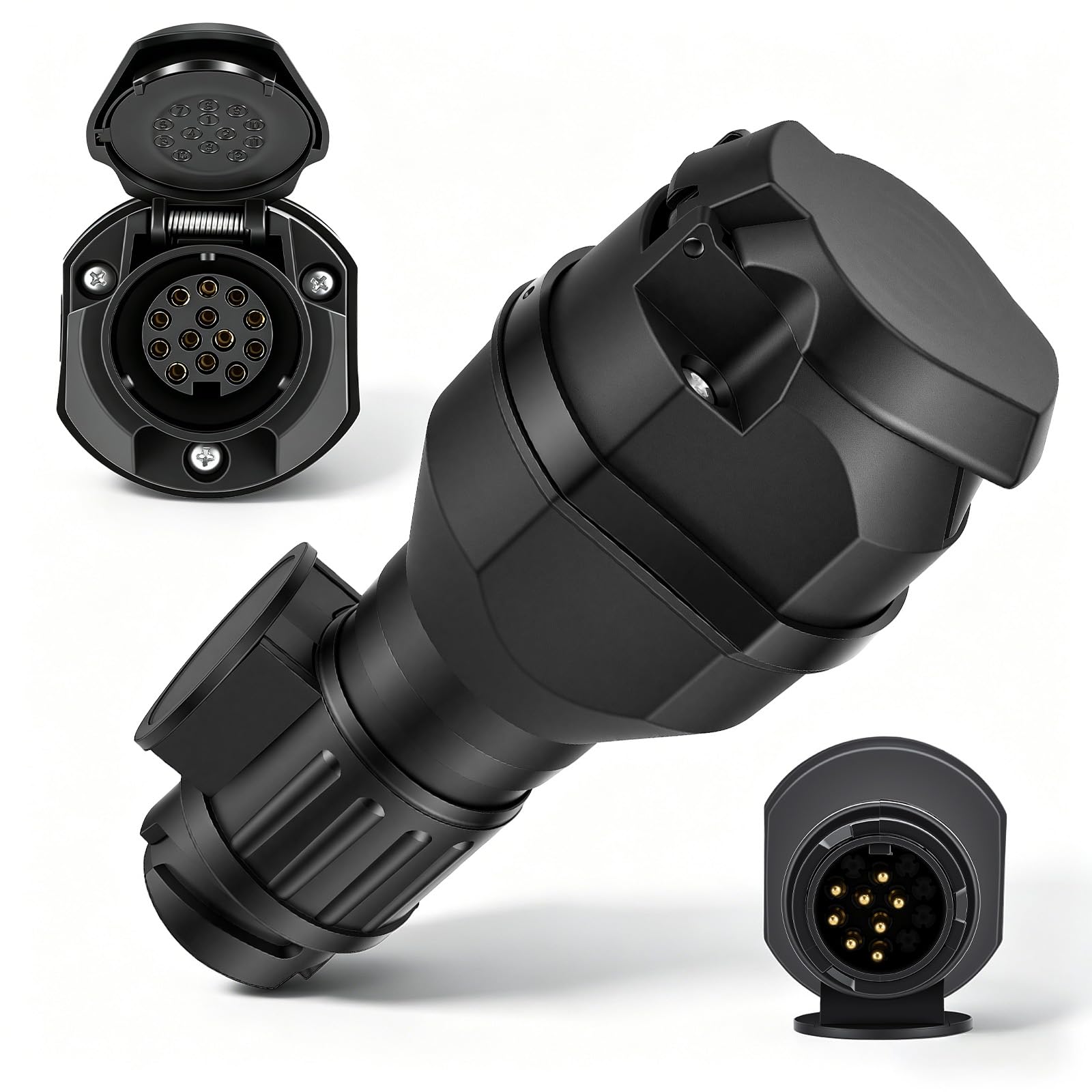 Anhängerstecker 13 Polig Adapter, 13 Polig auf 13 Polig Adapter,12V Anhängersteckdose von 13 auf 13 Pins, wasserdicht, stecker 13 polig für pkw anhänger, Anhängerkupplung, Adapterstück