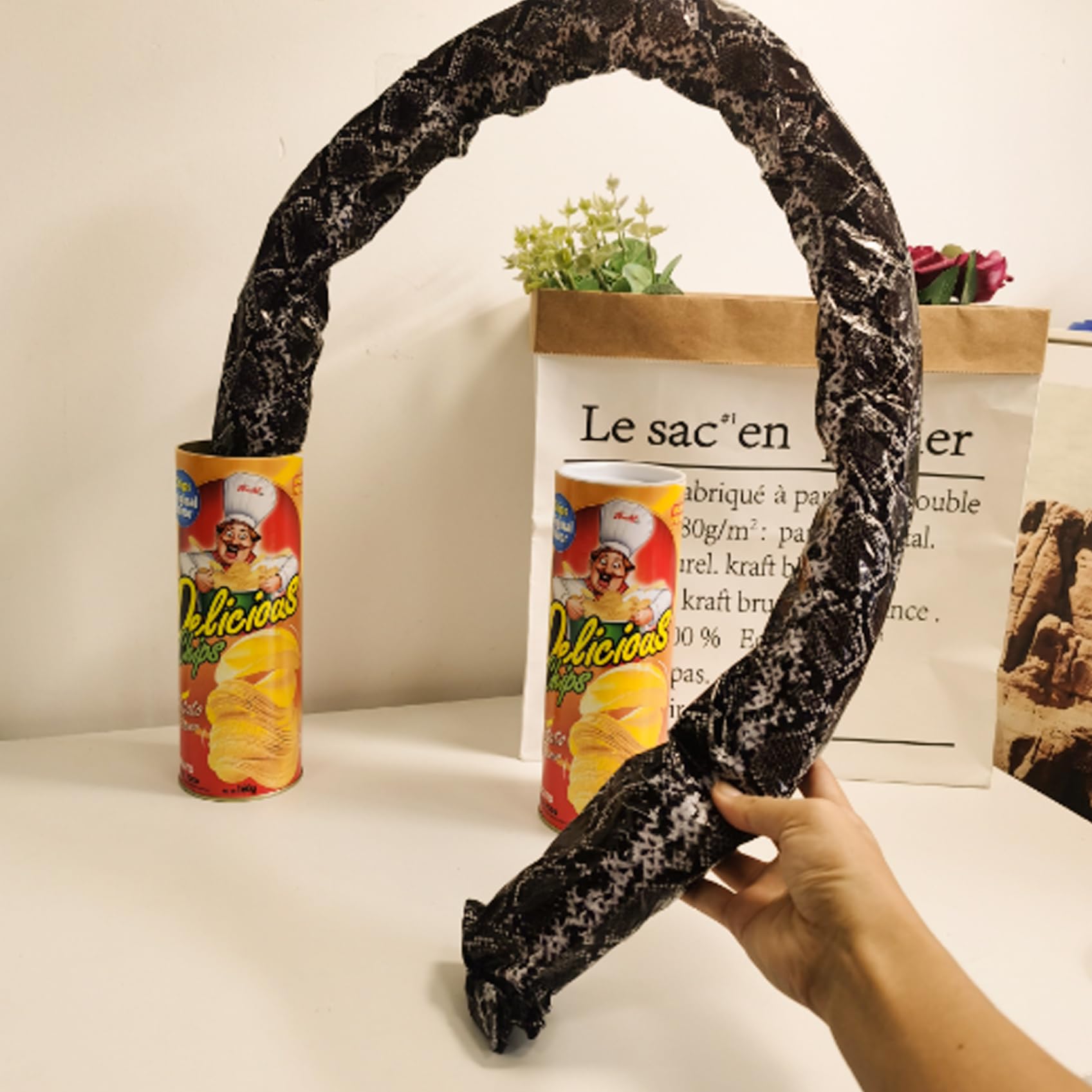CXAFQ Serpent De Chips De Pomme De Terre, Jouets Prank Pomme De Terre Chips Serpent Jouet Délicat, Boîtes De Chips De Pomme De Terre Magiques