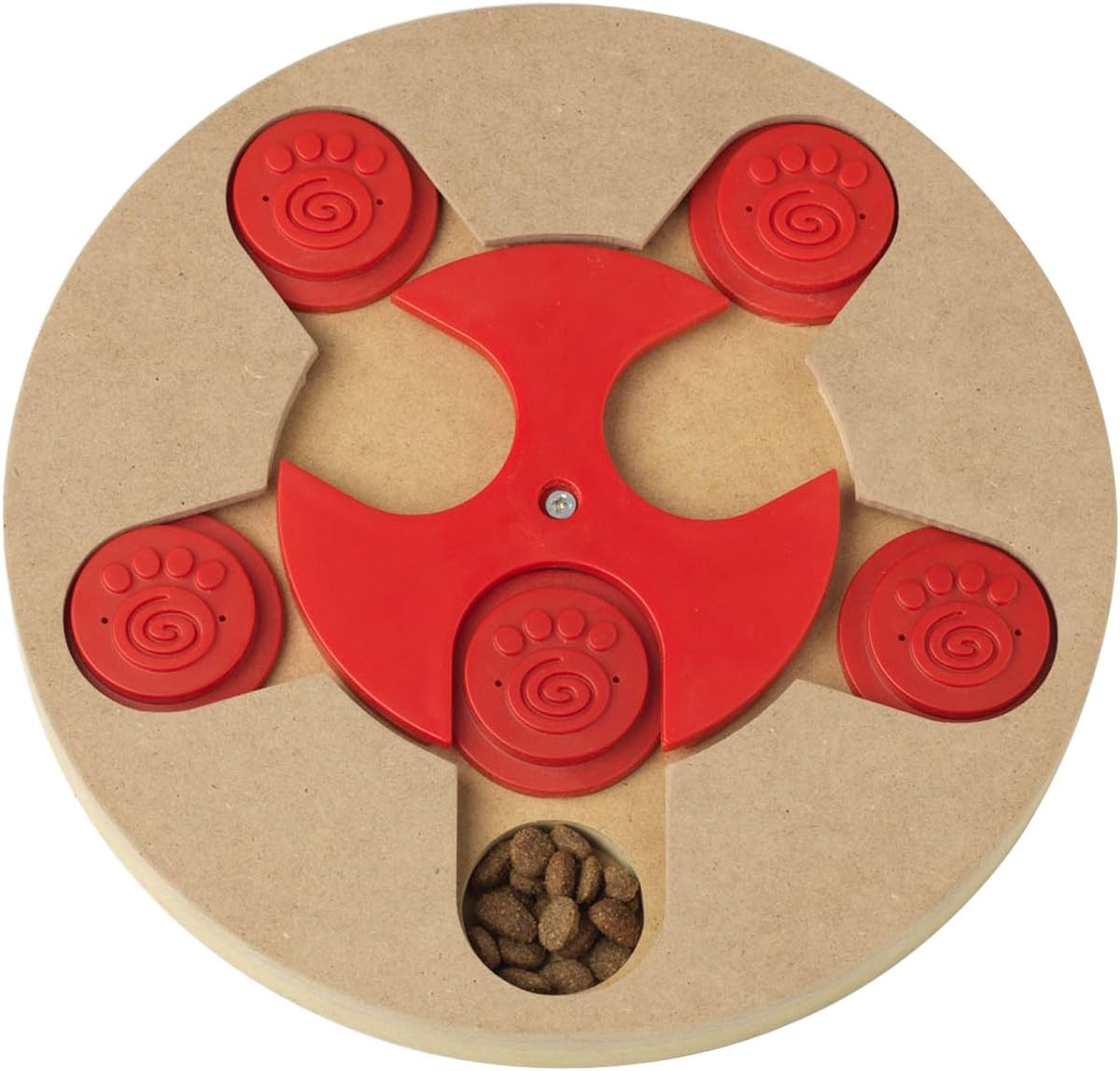 13006 Thinkrageous Interactive Advanced Level Puzzle Piece Dog Toy or Cat Toy Measures 9.84-Inch for Dogs and Cats or Kittens and Ages, Red