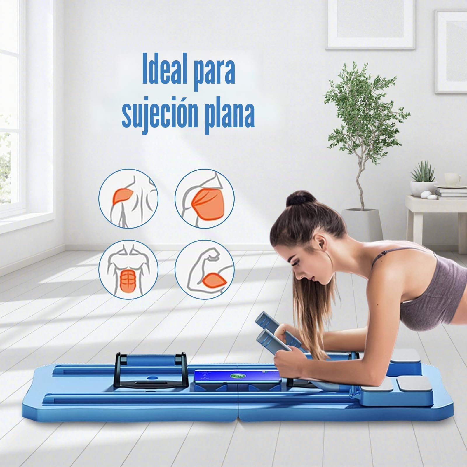 Tabla de ejercicios plegable para pilates de cuerpo completo, tabla abdominal multifuncional, tabla de rodillo de abdominales multifuncional, entrenador de entrenamiento de cuerpo completo