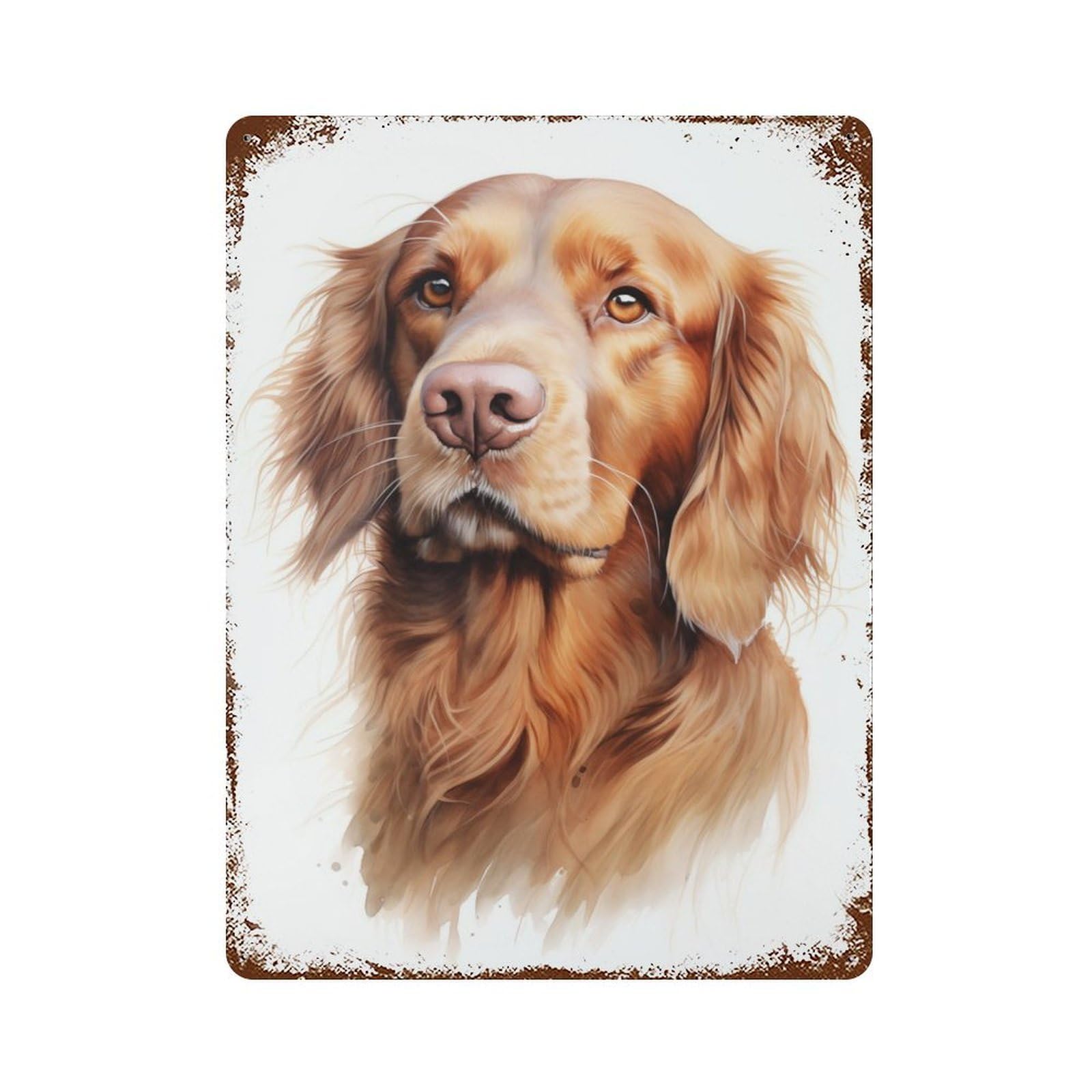 Vintage Rust Metal Sign with Irish Setter Portrait Dog Design 15.7"x11.8", for Shed, Workshop And Garage Wall Decor, Classic Wall Plaque