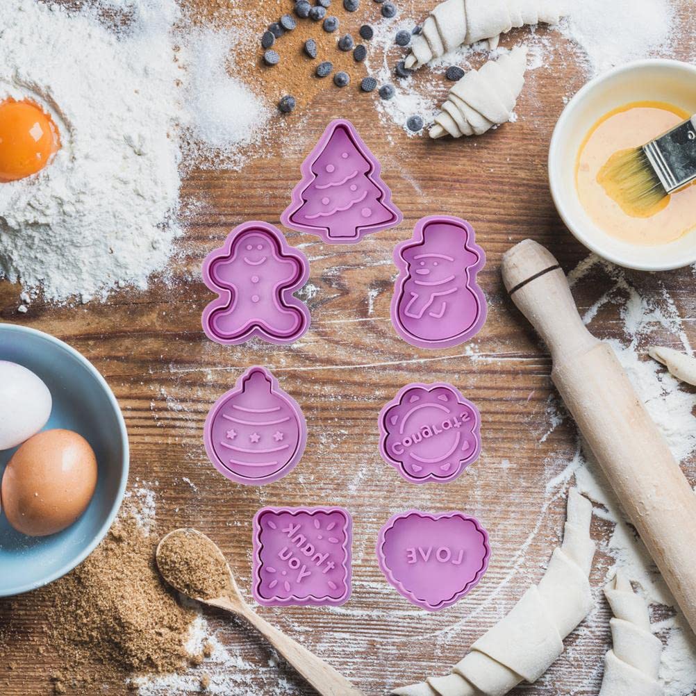 8 Formine Per Biscotti Di Natale Ventdest – Stampini 3D In Plastica Alimentare – Forme Natalizie – Colore Rosa
