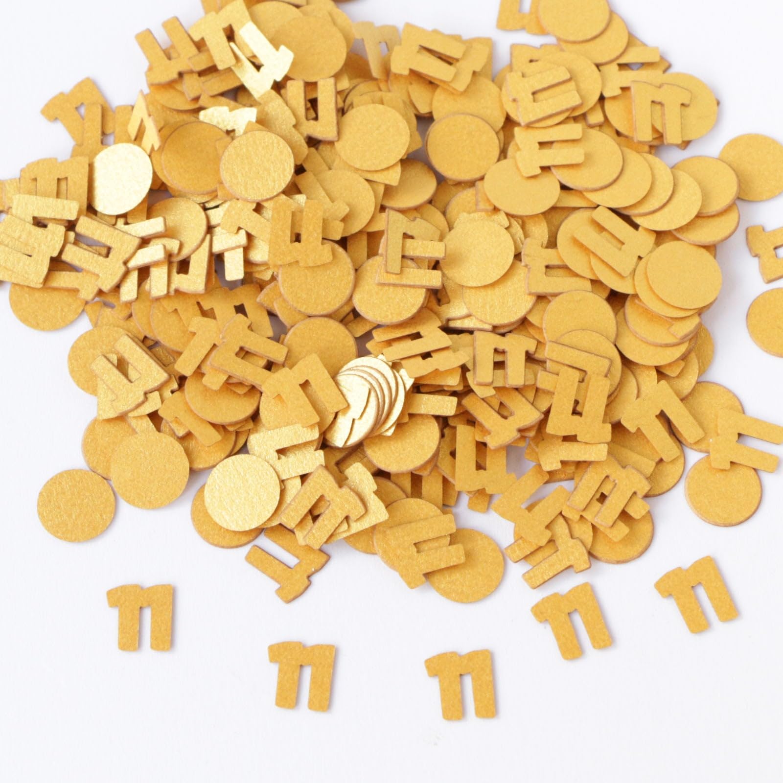 Gold 11th Birthday Table Confetti with Circles - Pearlescent Card Decorations for Age, Bday, Anniversary or Milestone Party - Scatter or Sprinkle