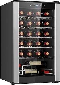 Koolatron 24 Bottle Wine Cooler Black Compressor Wine Fridge | 2.4 cu ft (68 L) Freestanding Wine Cellar | Red White & Sparkling Wine Storage | UV-Blocking Glass | Home Bar Kitchen Apartment Condo
