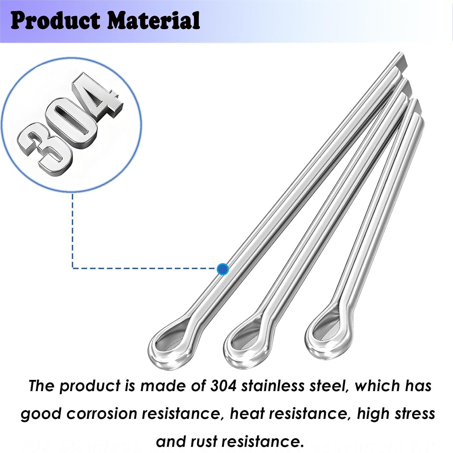 Marine Propeller Cotter Pins 304 Stainless Steel,Compatible with Suzuki Yamaha Johnson Evinrude 09204-03001 91401-40025-00 5030087 (12 PCS)