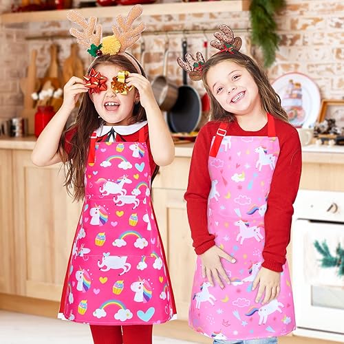 Miniatura 2 de Delantales para niños Niñas Rainbow Unicorn Delantal Niños Kichen Chef Delantales Smock