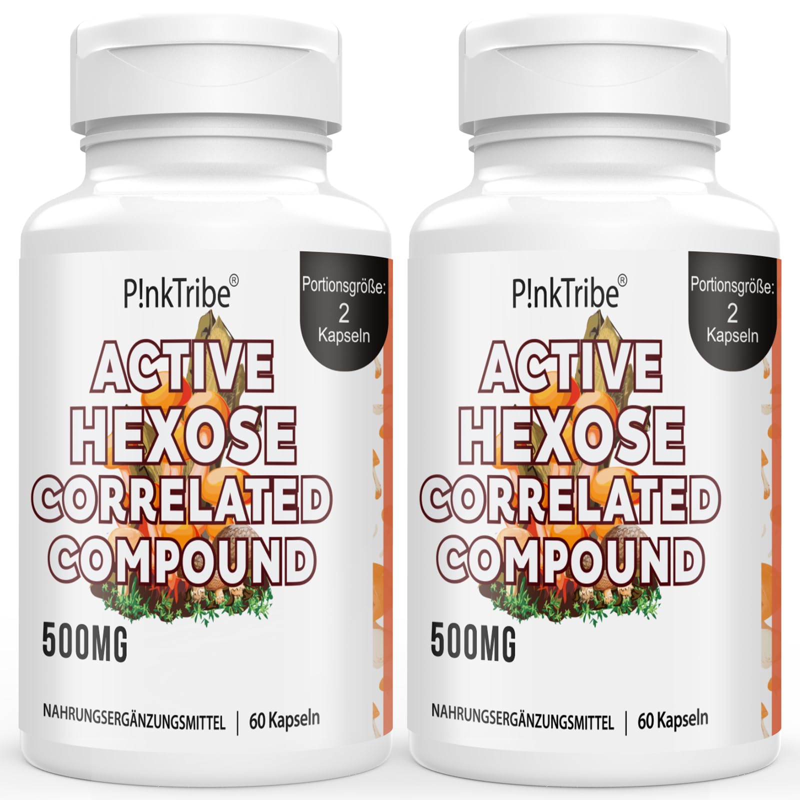 Active Hexose Correlated Compound 500mg Hochdosiert – Ergänzung mit Alphaglucan und Betaglucan – Frei von künstlichen Zusatzstoffen und Gentechnik, 60 Veggie Kapseln (2er Pack)
