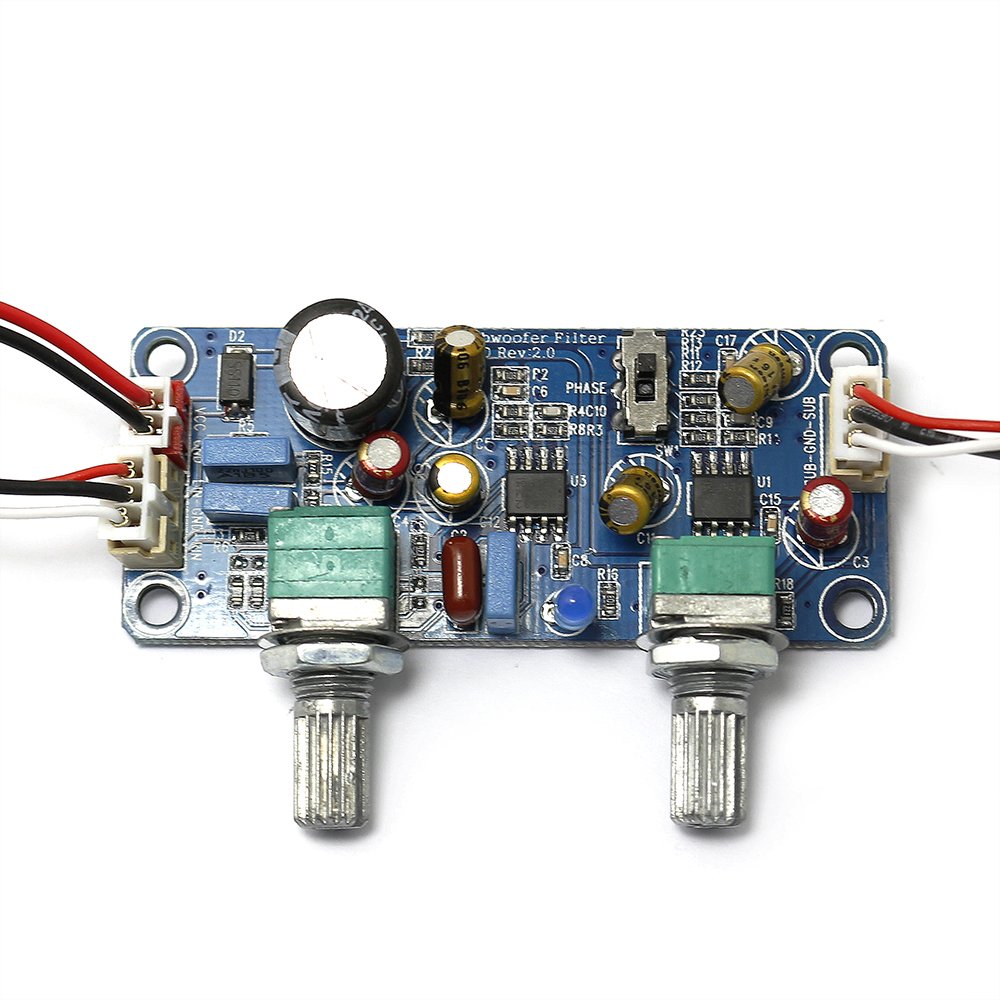 Q-BAIHE DC Alimentation Unique 9v-32v Passe-Bas Carte de Filtre subwoofer Panneau Avant avec Zoom et réglage de Phase