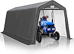 8' x 14' Outdoor Storage Shelter Shed- Heavy Duty Storage Tent with Roll-up Ventilated Windows, Portable Garage Zipper Storage shed for Bike, ATV, Motorcycle Shelter, Gray