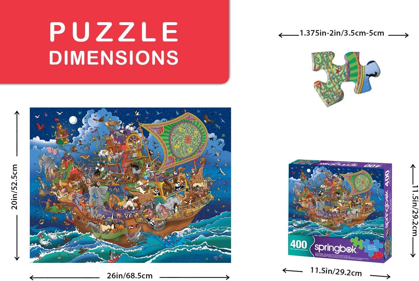 Springbok's 400 Piece Family Jigsaw Puzzle Noah's Ark - Made in USA