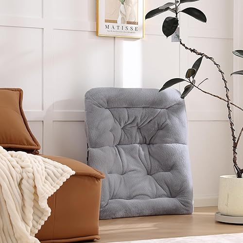 Miniatura 7 de Cómoda silla plegable con otomana, silla plegable de piel sintética de gran tamaño, silla suave y peluda con marco de metal, silla de luna para