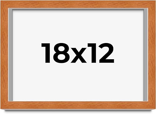 Miniatura 121 de Marco marrón de 18 x 24 pulgadas, marco de madera maciza de nuez de miel, ancho de moldeo de 0.875 pulgadas, profundidad de rabo de 0.875 pulgadas