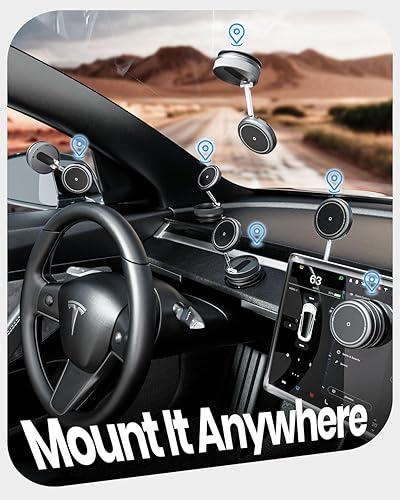 Miniatura 6 de Soporte magnético para teléfono Magsafe de 360 al vacío 2026 96 + libras de succión más fuerte y 2800 gf magnético más fuerte, soporte de teléfono