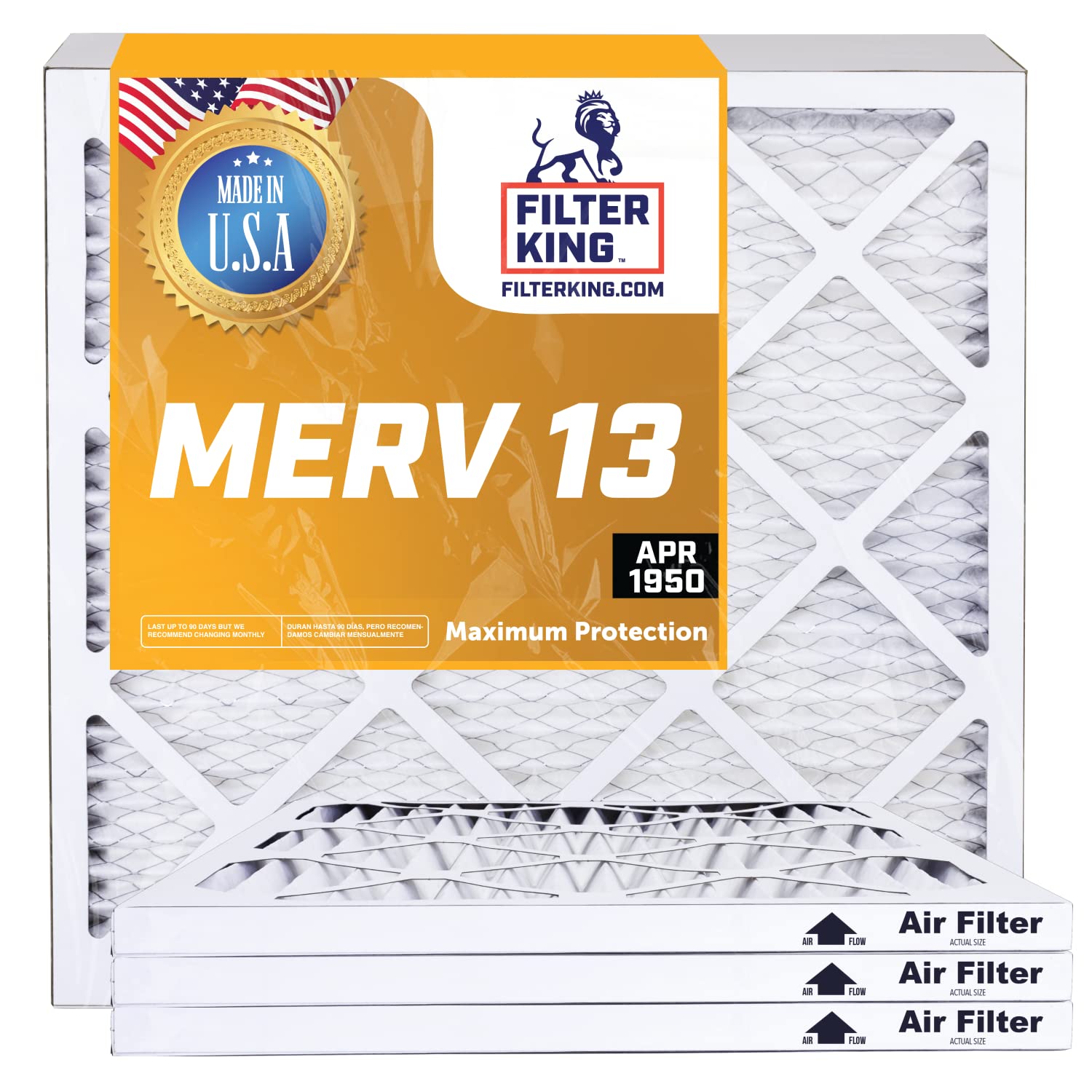 Filter King 24x30x1 Air Filters 12 Pack MERV 13 HVAC Pleated AC