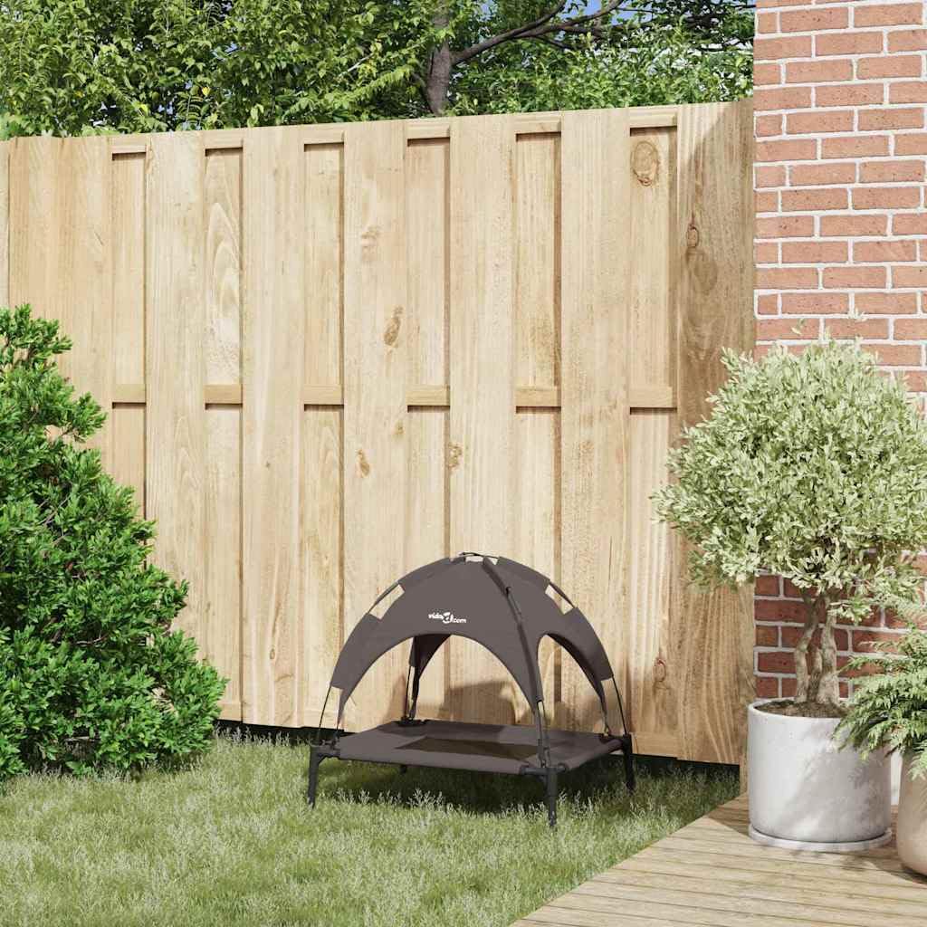 Cuccia per cani in acciaio marrone, 62 x 48 x 61 cm, rialzata per animali domestici, con design antigraffio, antiscivolo, traspirante, per interni ed esterni, delicato sulle articolazioni e