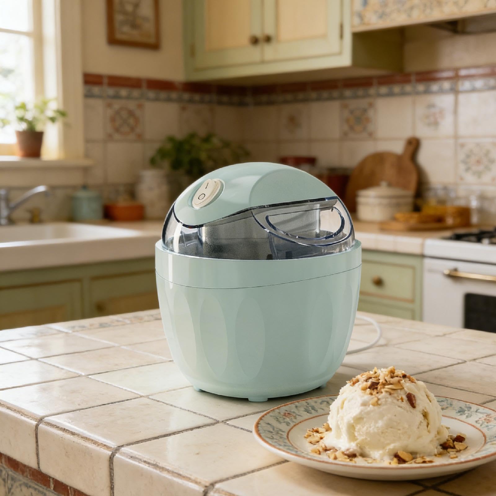 Yaourt Machine à Glace Instantanée Appareil Mini Électrique pour Sorbet Machine à Smoothie Familiale Machine à Granité Petite Taille Adaptée Bureau et, Bleu