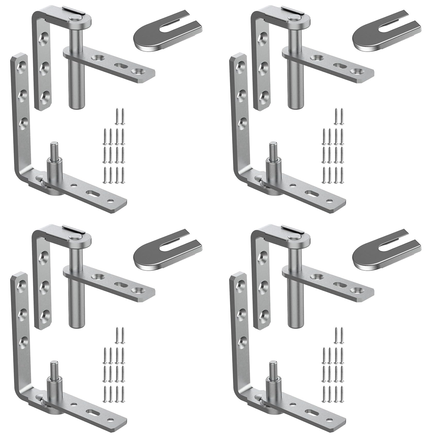 4X Cafe Door Hinges Swinging Door Hardware Saloon Door Hinges for Swinging Door Hinges Hardware for Swinging Silver