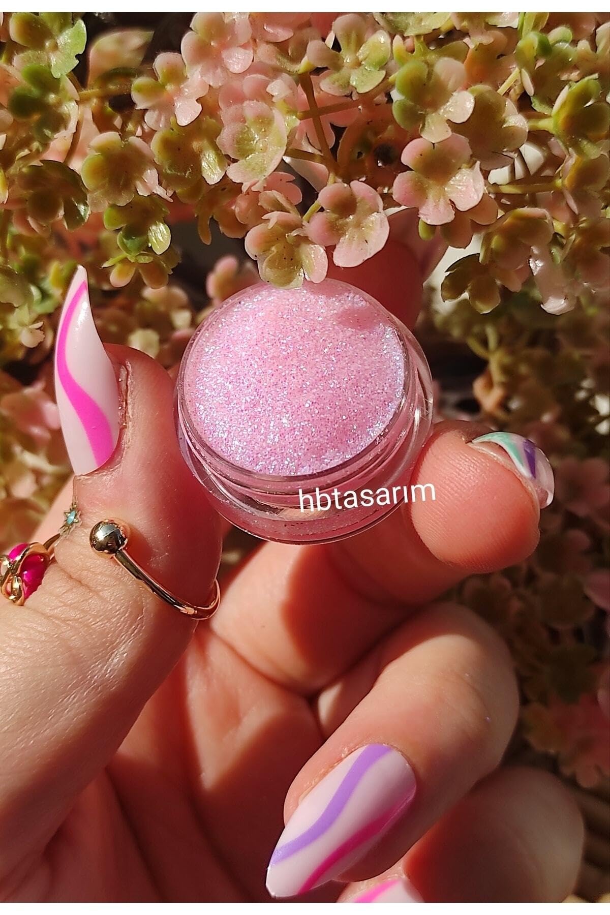 Hb Tasarım Doğal Jel Glitter Far - Mystical Pink 5Ml, serashinegozfarı226