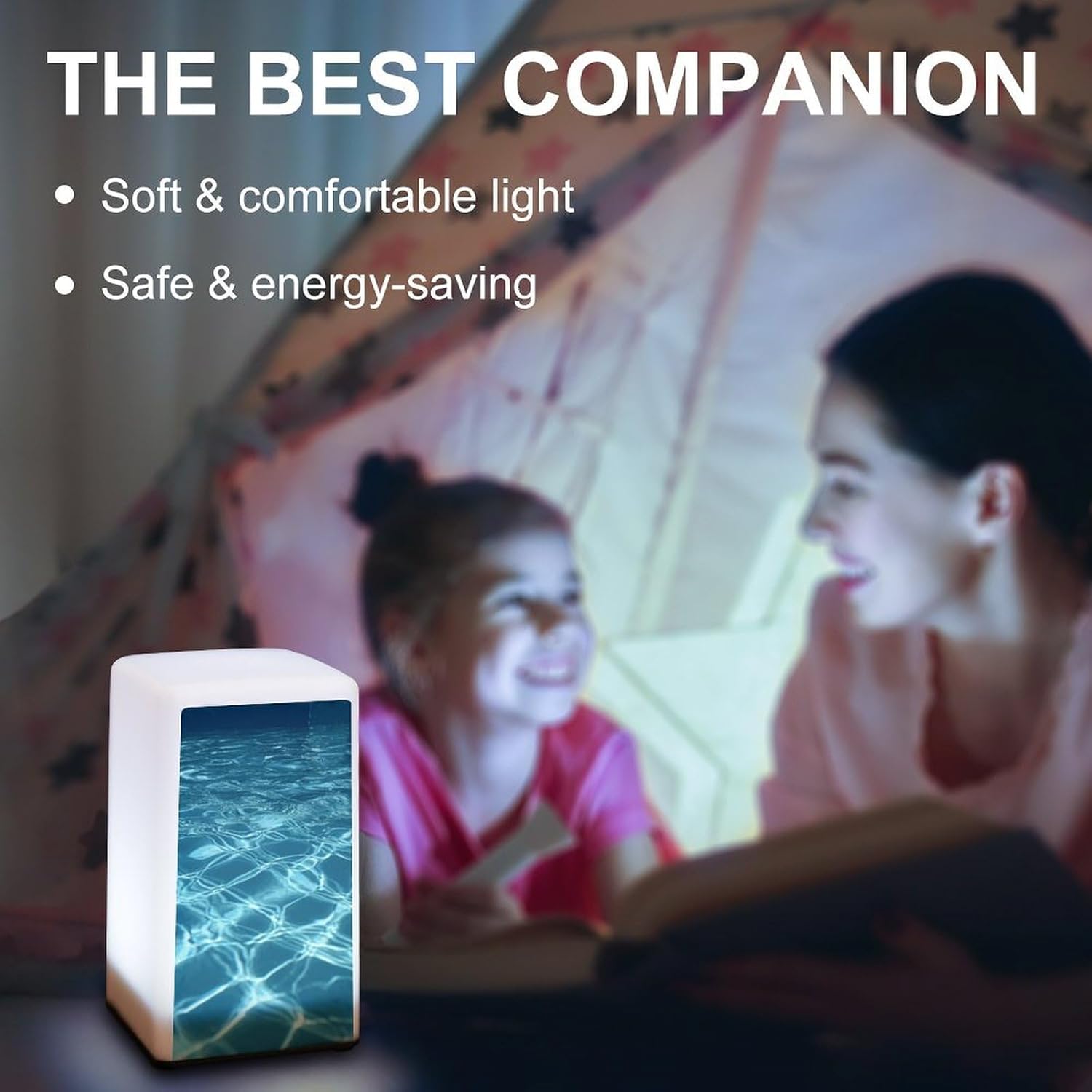 Desk Lamp Table Lamp with 2 Lighting Modes Battery Operated Swimming Pool Water Reading Lamp for Bedroom Nightstand