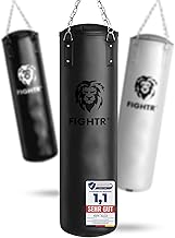 FIGHTR® Boxsack gefüllt/ungefüllt - extrem robust & langlebig | Boxsack Set inkl. 4-Punkt-Stahlkette für Boxen, Kickboxen, MMA, Muay Thai und weitere Kampfsportarten