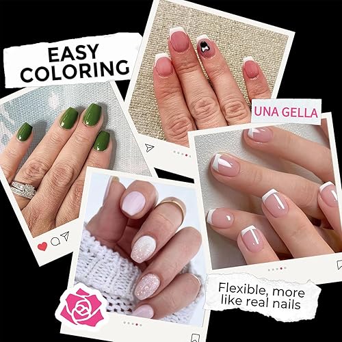 Miniatura 3 de UNA GELLA Puntas de uñas de ataúd extra cortas XS 216 piezas de uñas preformadas a presión extra cortas puntas de gel de ataúd de cobertura