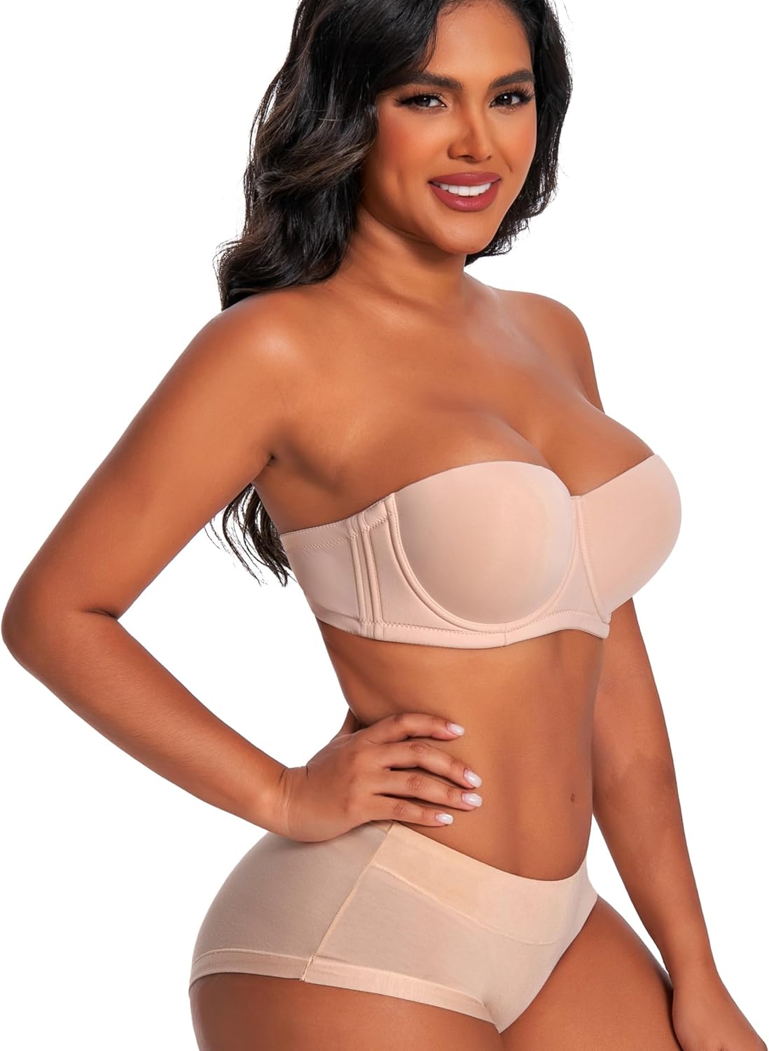 Strapless Bras for Women Large Breasts with Clear Straps, No Harm No Burn Cup B/C/D/DD/DDD/G