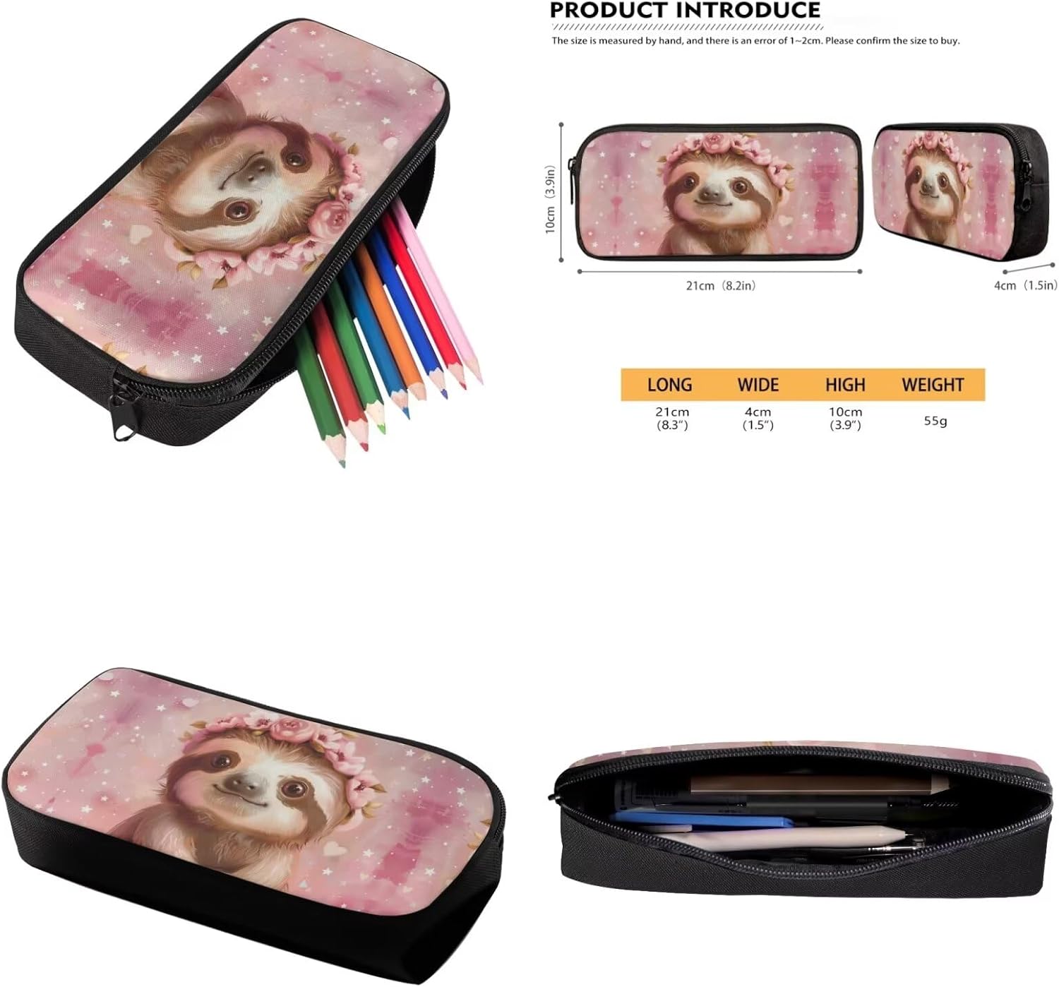Flashideas Cute Sloth School Backpack Set of 3 with Lunch Box Pencil Case Kids Backpack for Boys School Backpacks Multifunctional Pencil Case for Kindergarten Preschool Elementary