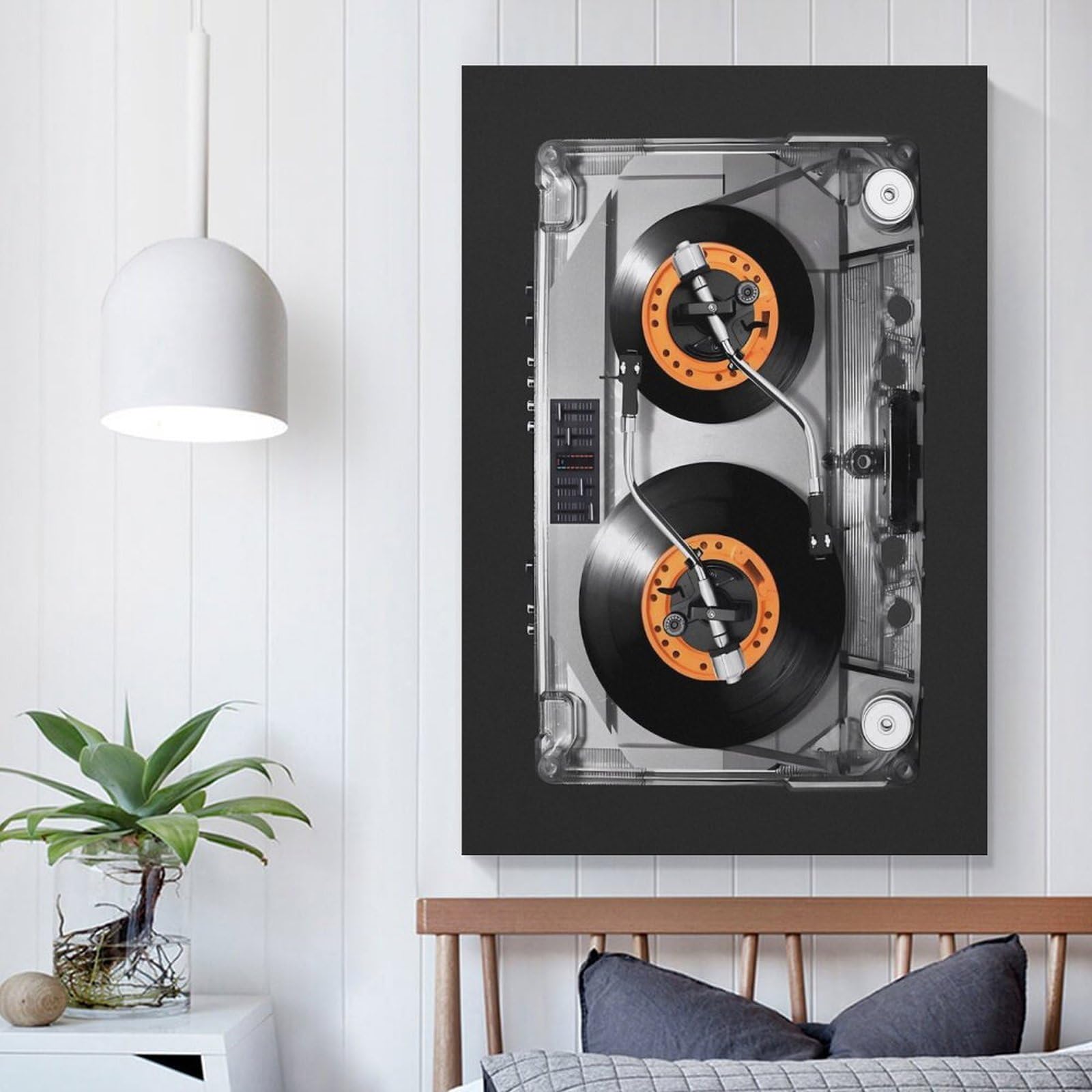 Poliuaws Unframe-Cassette Dj Turntable Cassette Dj Turntable Wall Decor Poster Oil Painting Boho Rustic Wall Poster For Bedroom Living Room Decor 12X18inch(30X45cm)