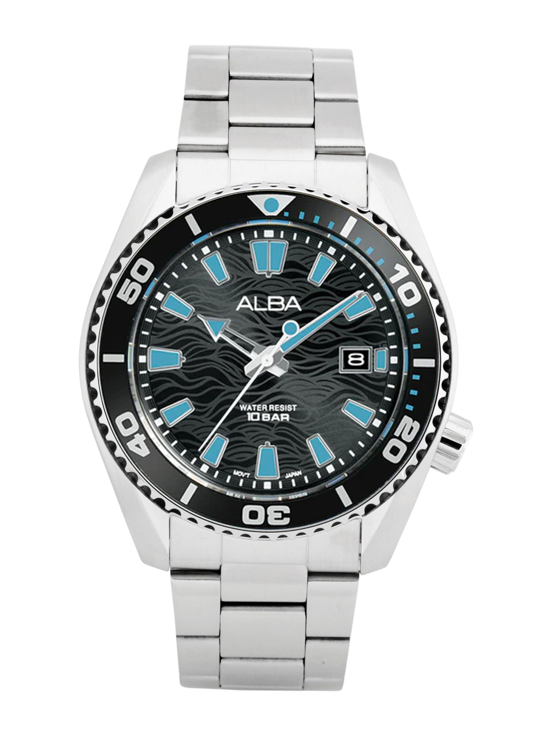 Alba Stainless Steel Men Analog Wristwatch As9R71X1, Black Dial, Silver Band (B0CD8542D9) Amazon Price History, Amazon Price Tracker
