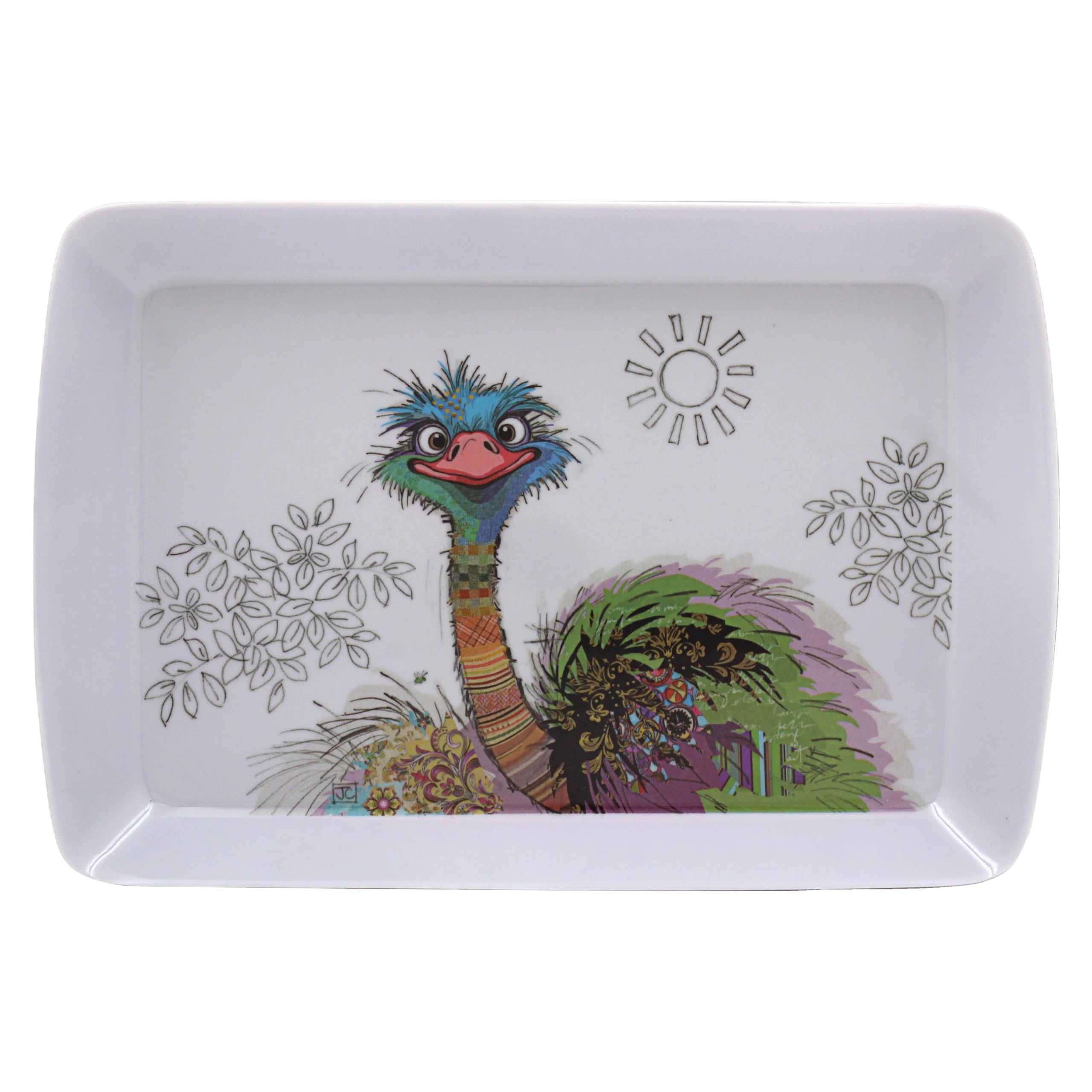 Lesser & Pavey Bug Art Oscar Ostrich Tray For Serving Dishes | Serving Trays For Kitchen Accessories | Lovely Serving Platter For Serving Food and Tea Platters for Food Service