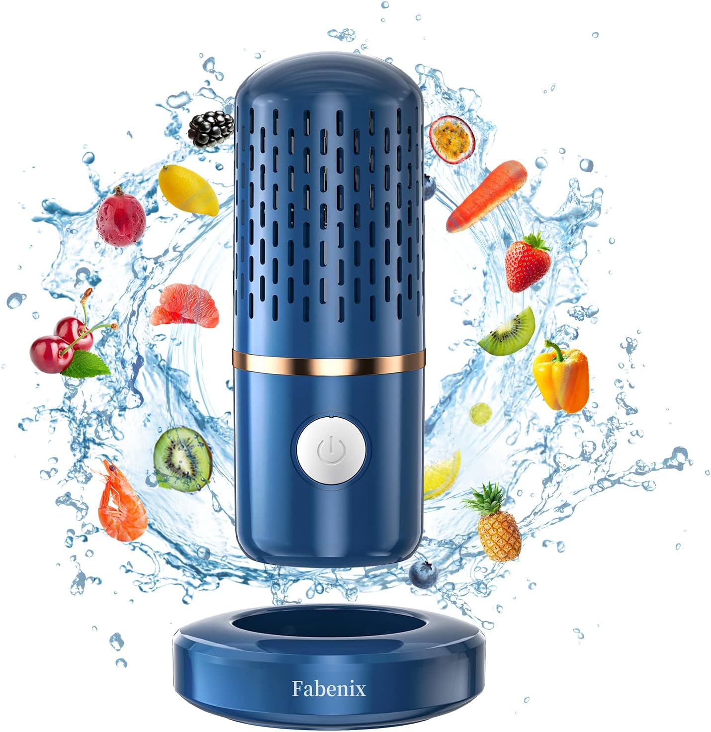 Fabenix Fruit and Vegetable Cleaner, USB Wireless Food Purifier, Cleaner Device for Washing Fruits, Vegetables, Rice, Meat and Tableware (Blue)