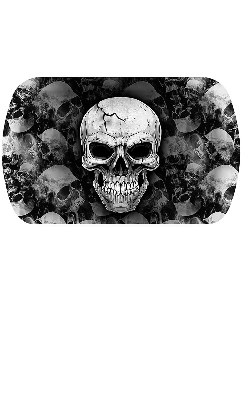 FIESTAS GUIRCA | Reusable Skulls Tray (15.4x9.4 in) - Reusable Table Decoration for Spooky Halloween Parties - Ideal for Scary Events - Grey, Black