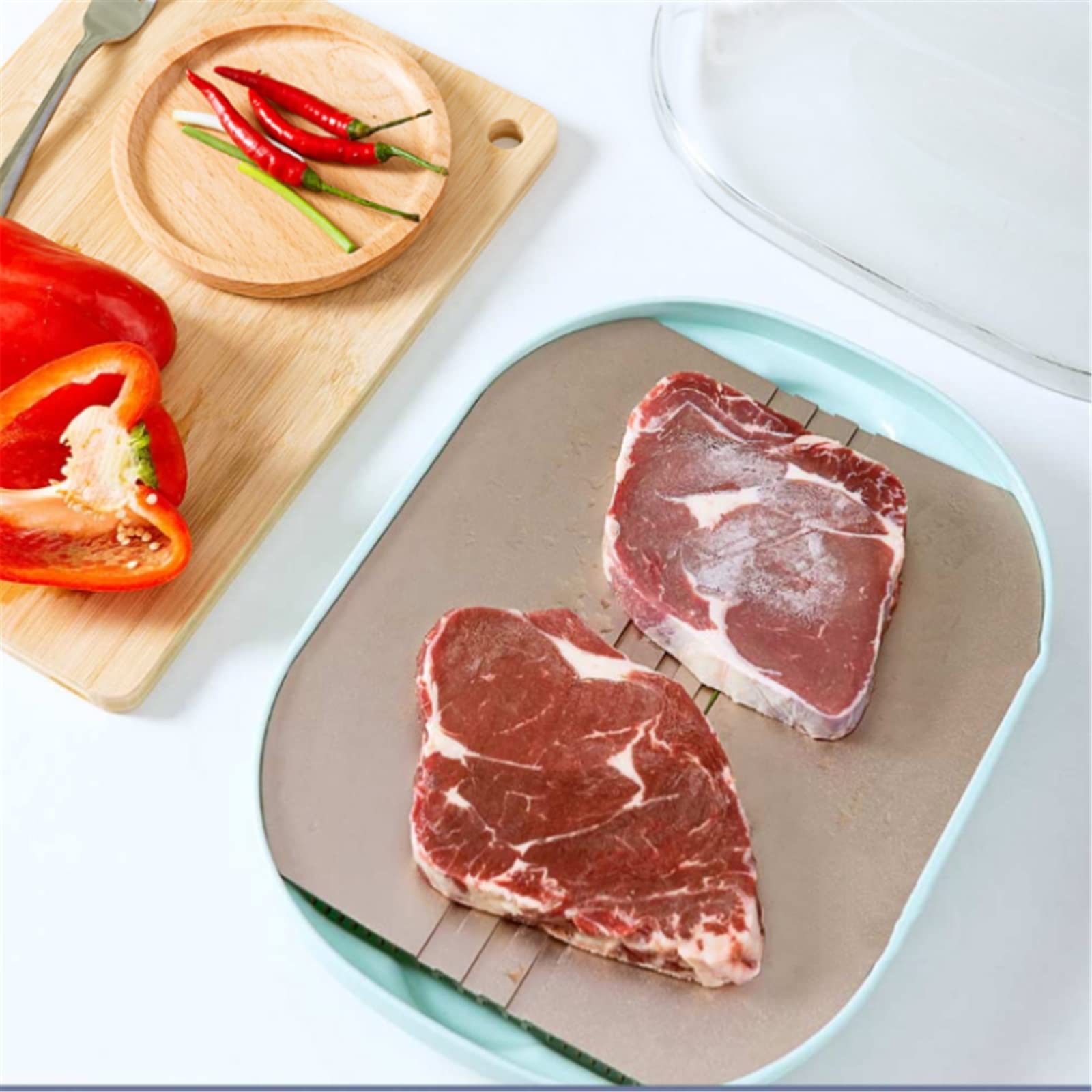 Auftaubrett für die Küche Lebensmittel-Auftaugerät Haushaltsfrischhalte-Steak-Auftauplatte für Tiefkühlkost in der Küche