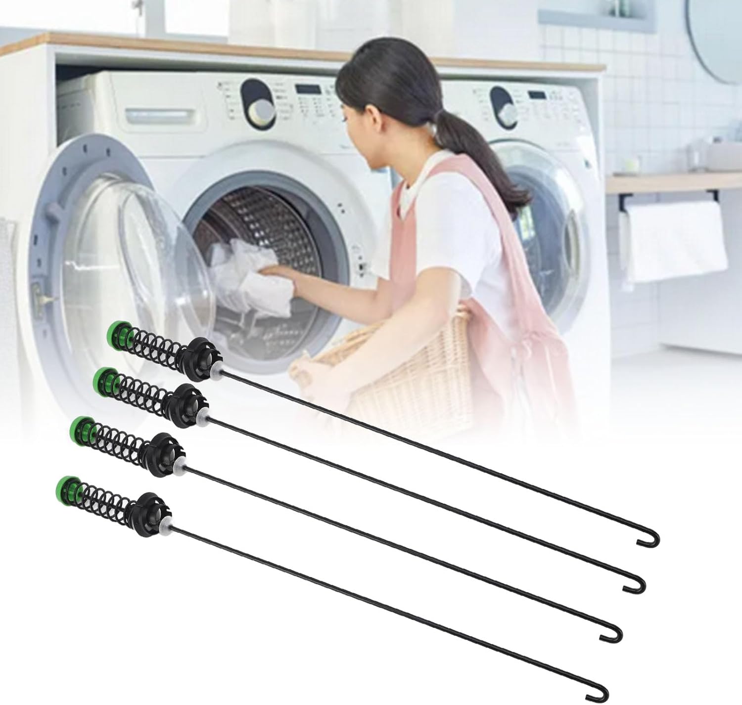 4PCS W11130362 Washer Suspension Rod Kit Washing Machine Replacement Parts for 11025132410 11025132411 7MMVWC565FW0