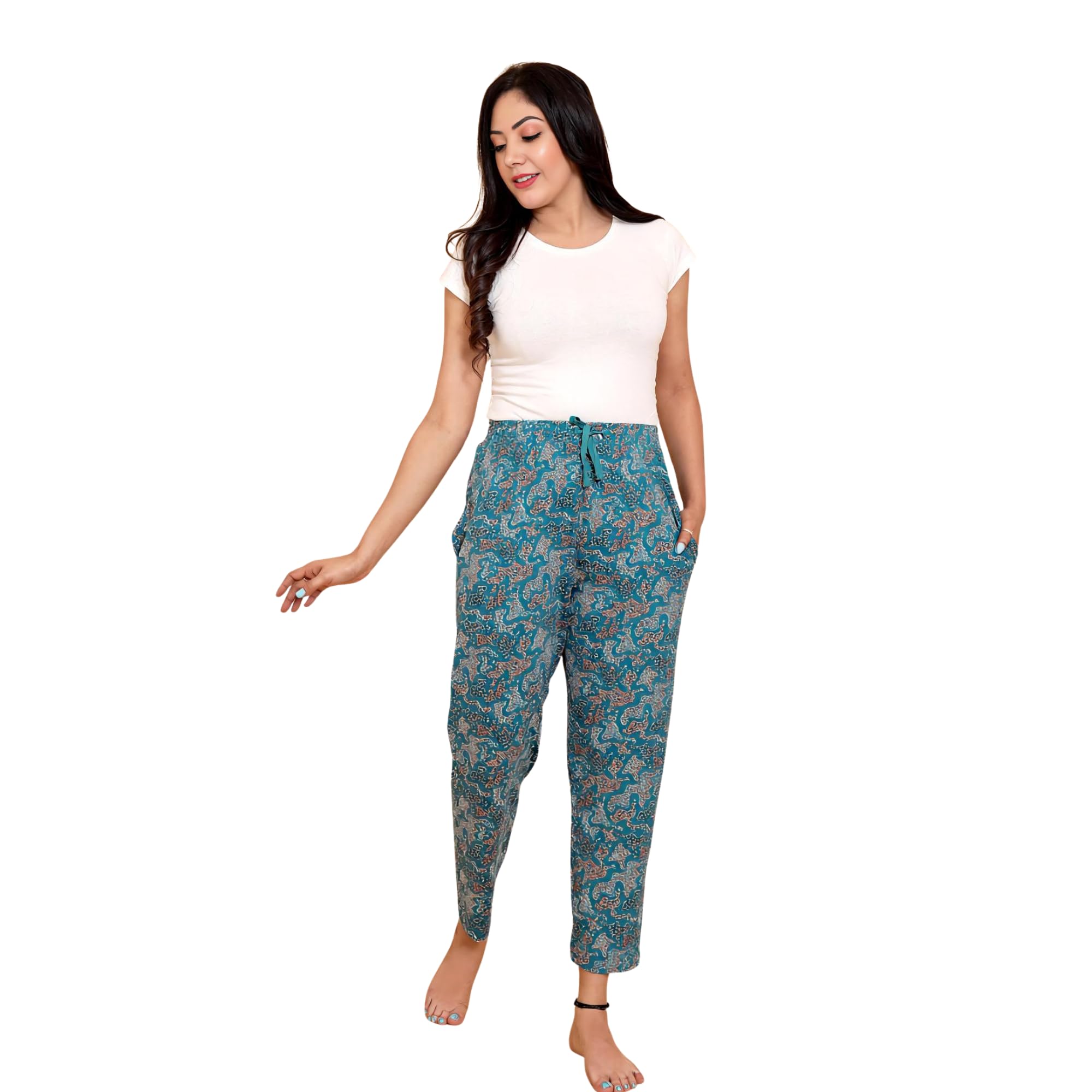 akshva Women Cotton Printed Pyjama/Soft Breathable Fabric/Comfortable Elastic Waist/Lounge & Sleepwear-picture-48