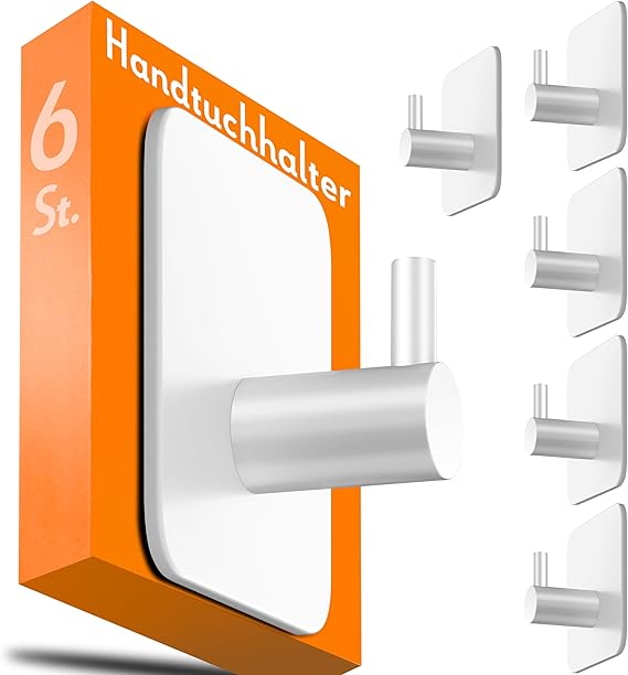 ACOMTUO Handtuchhalter Ohne Bohren 8 Stück - Edelstahl Klebehaken Für Bad