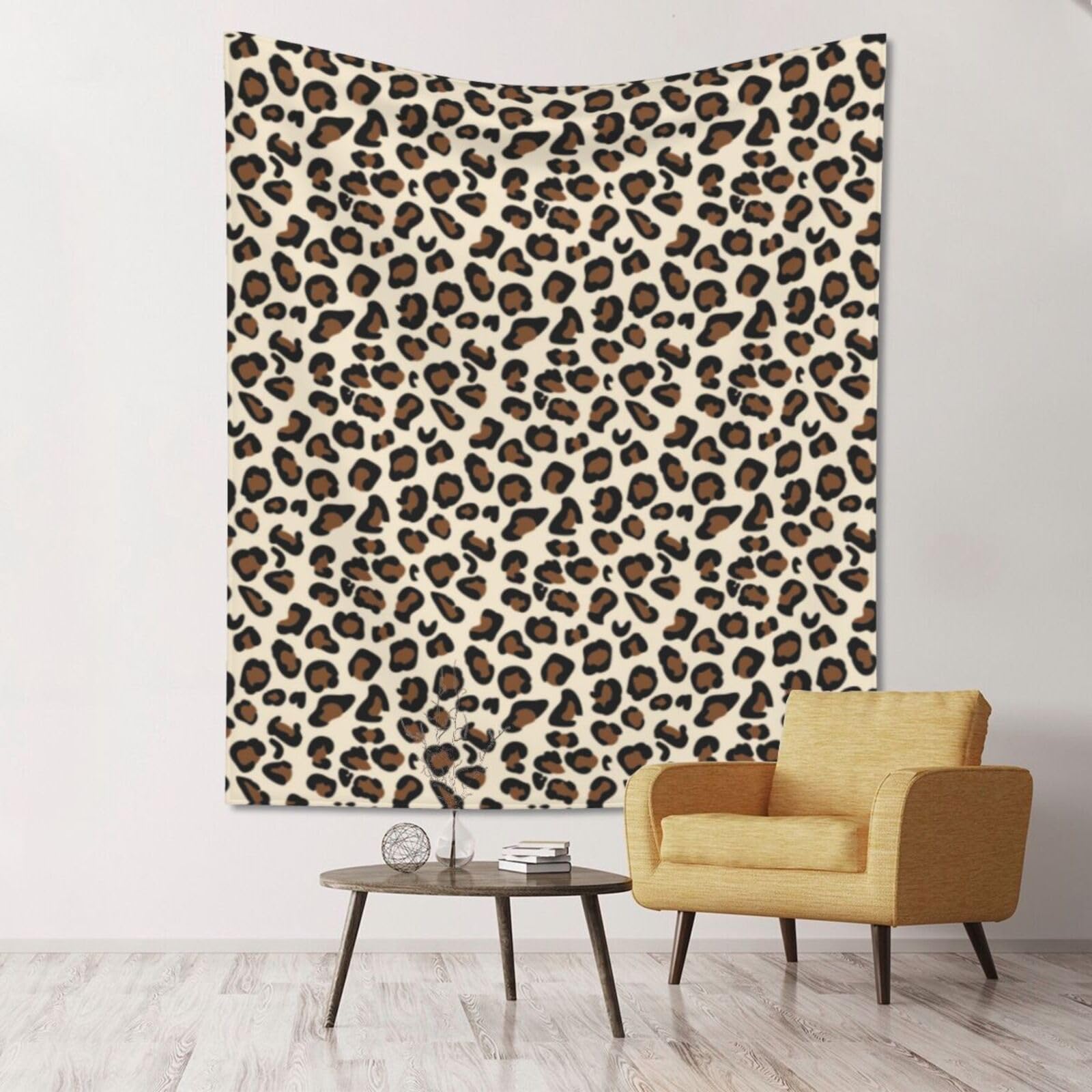 WKSGDSG Large Wall Hanging, Machine Washable Tapestry For Dorm Room, Leopard Print, Lightweight Polyester Wall Art For Bedroom Living Room, 152x130cm