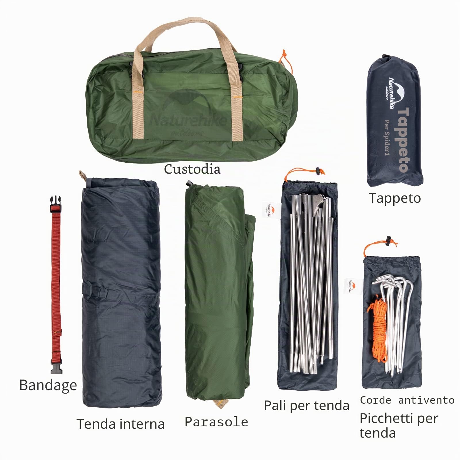 Naturehike Trekking Tenda Ultraleggera 1 Persona 3-4 Stagioni Escursionismo Campeggio