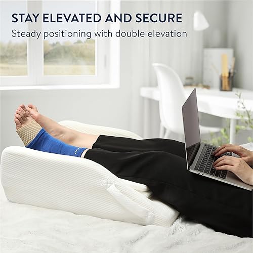 Miniatura 5 de Almohada de elevación de doble pierna  Almohada de cuña de espuma viscoelástica para levantar piernas  Almohada de espuma para piernas y cuña de