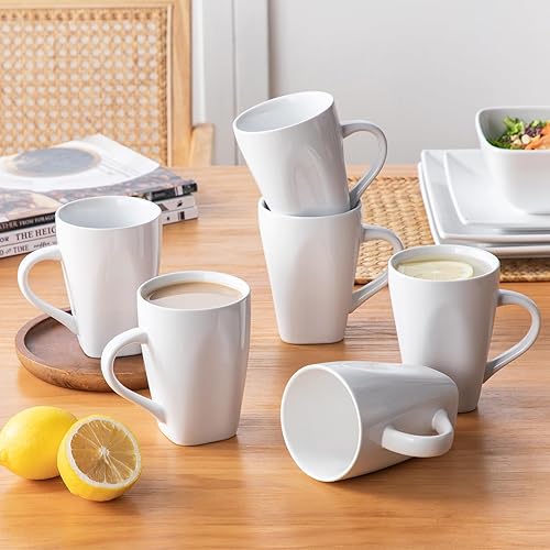 Miniatura 7 de vancasso Soho Juego de Vajilla de 24 Piezas, Juego de Mesa Cuadrado de Gres Blanco, Plato de Cena, Plato de Postre, Juegos de Tazas y Platos para