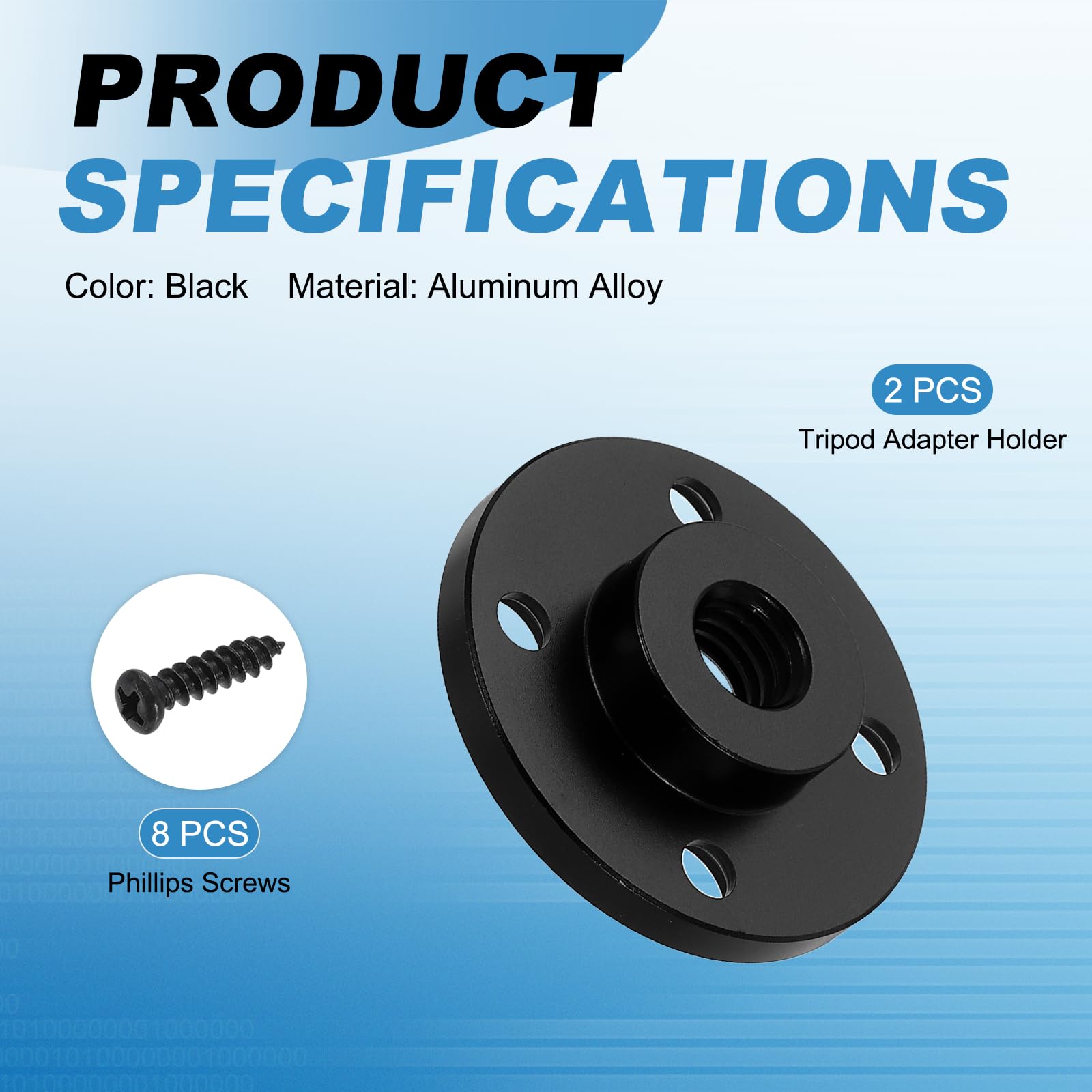 PATIKIL Uchwyt adaptera statywu 3/20.3 cm średnica 20 mm, 2 szt. kołnierz ze stopu aluminium, płyta do montażu na ścianie ze śrubami do monitora z magicznym ramieniem, lampa błyskowa, lustrzanka DSLR